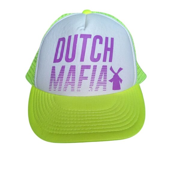 Vintage Rare Dutch Mafia Snapback Mesh Trucker Hat Retro Neon Unisex